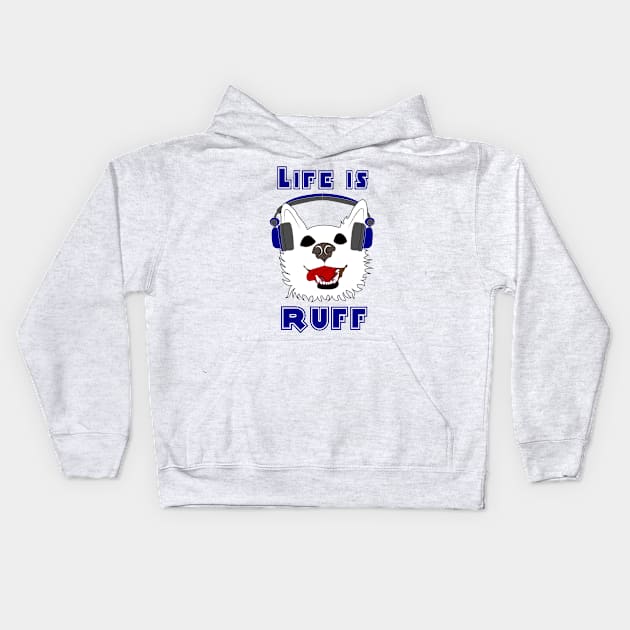 Life Is Ruff - Where Wolf Party Shirt Kids Hoodie by VVonValentine